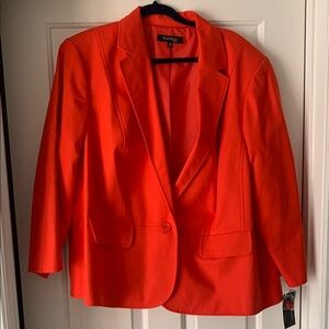 Evan Picone Orange Blazer Tailored Suit Jacket